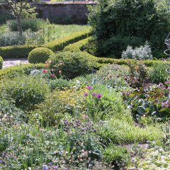 schön angelegter Kräutergarten am Wohnhaus